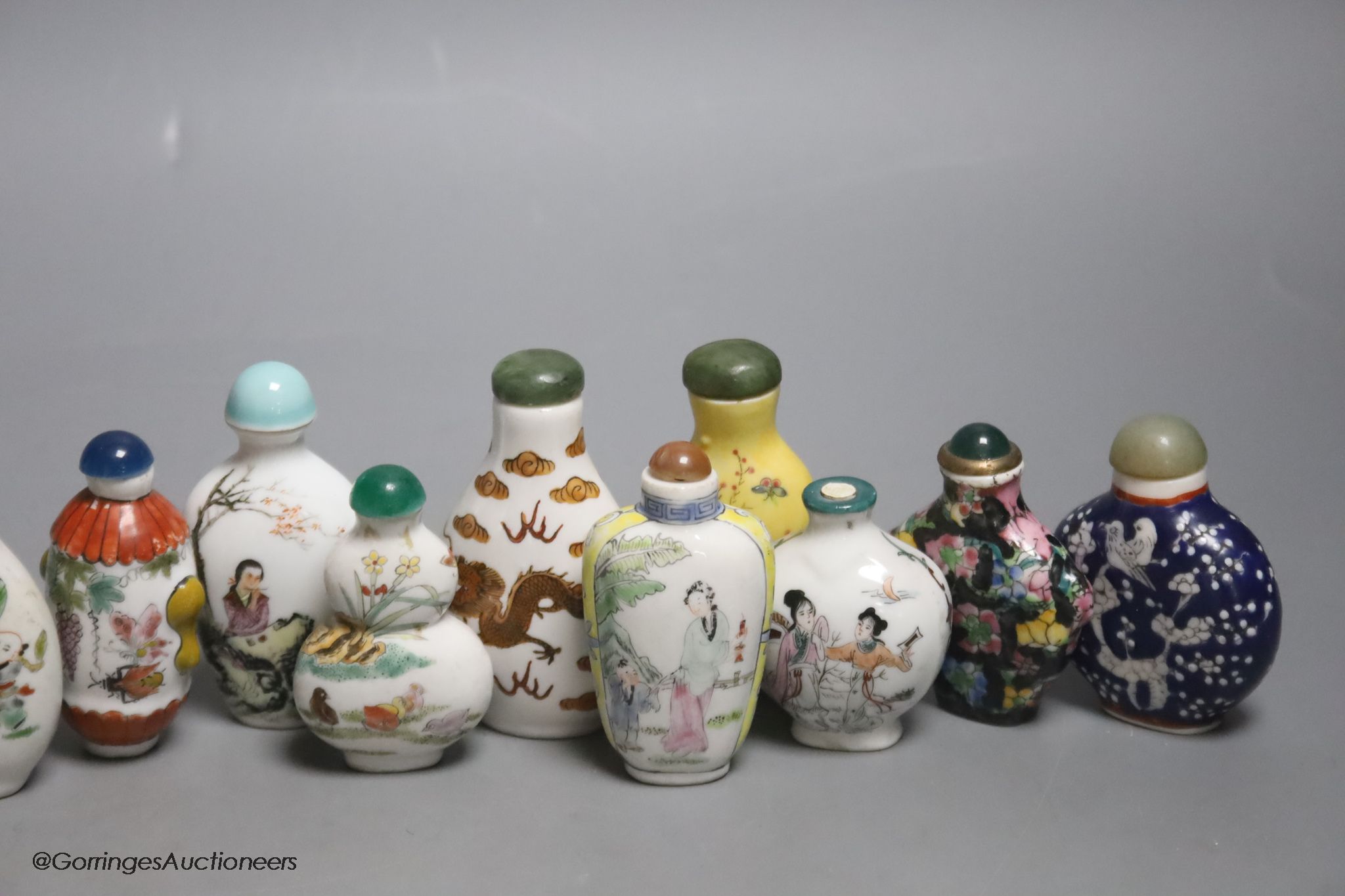 A collection of Chinese porcelain snuff bottles